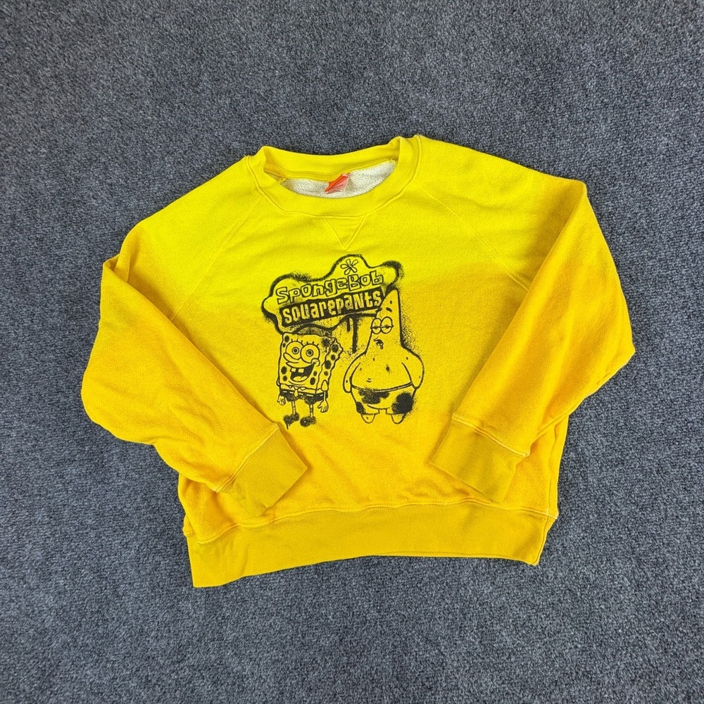 Nickelodeon SpongeBob SquarePants Sweatshirt Womens XL Yellow Graphic Cotton